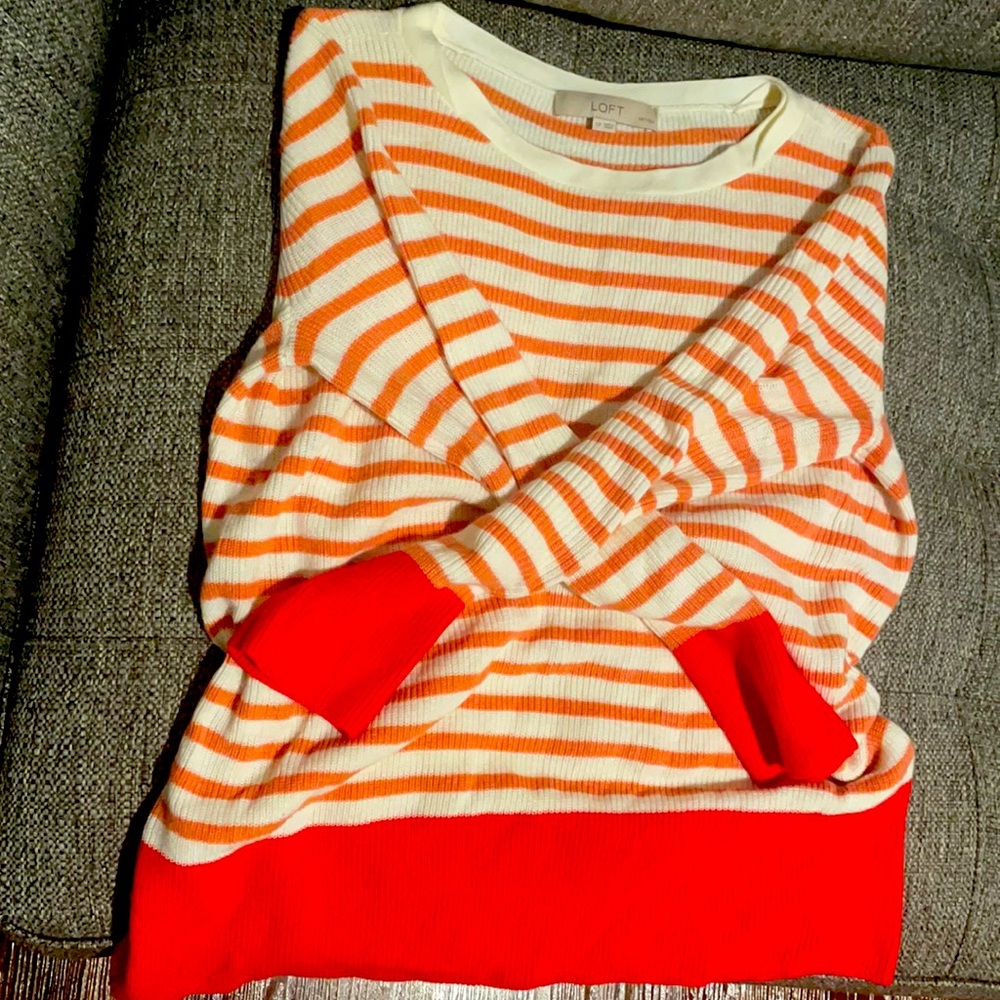 Striped red and white sweater